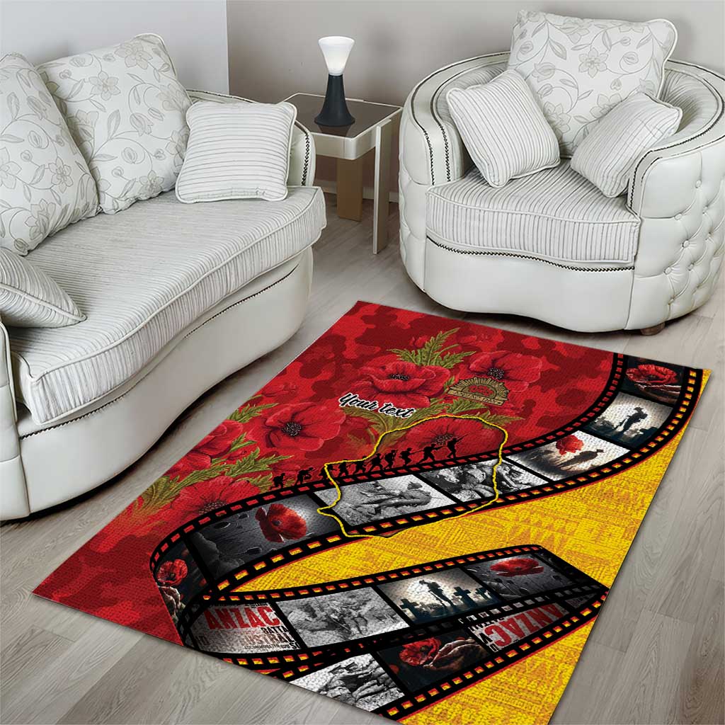 Personalised Niue ANZAC 1915-2026 Filmstrip Area Rug Lest We Forget 25 April LT9 - Polynesian Pride
