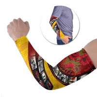 Personalised Niue ANZAC 1915-2026 Filmstrip Arm Sleeves Lest We Forget 25 April LT9 Set of 2 Gold - Polynesian Pride