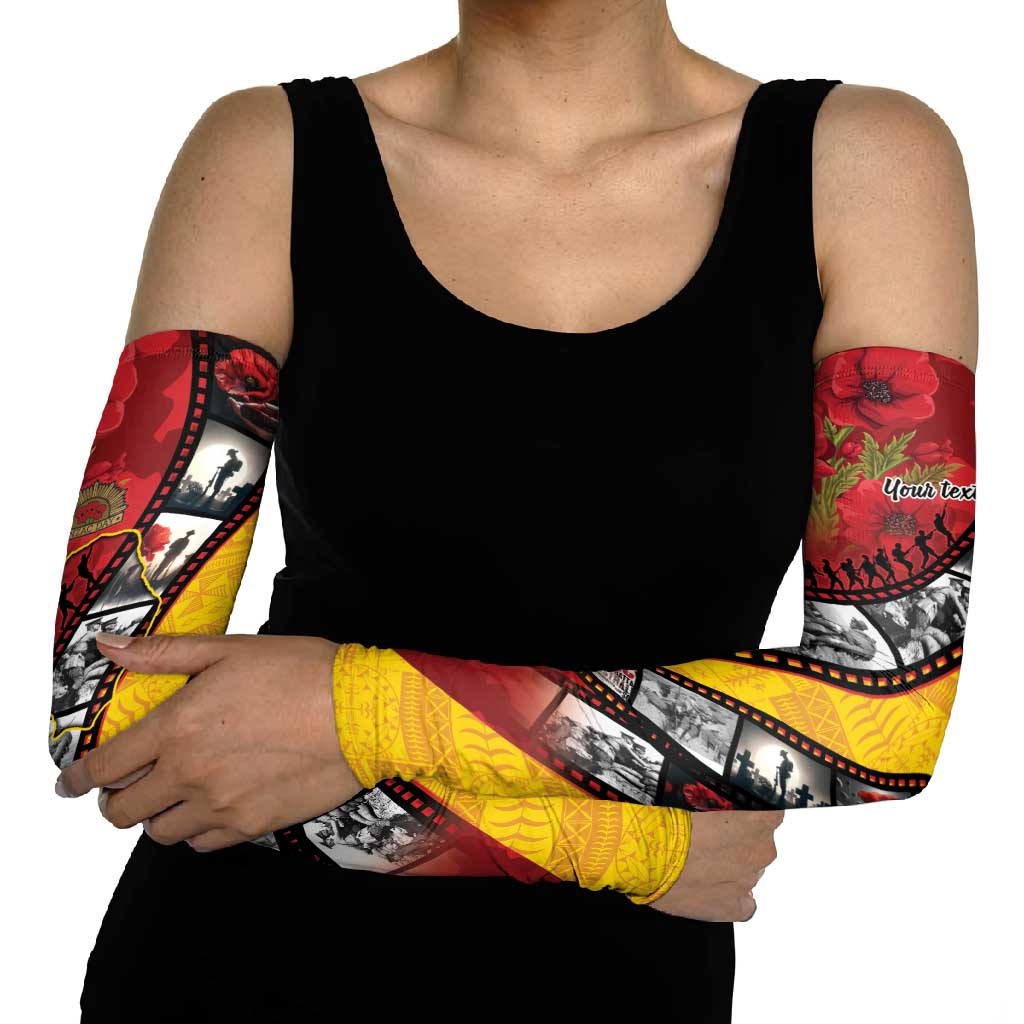 Personalised Niue ANZAC 1915-2026 Filmstrip Arm Sleeves Lest We Forget 25 April LT9 - Polynesian Pride