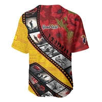 Personalised Niue ANZAC 1915-2026 Filmstrip Baseball Jersey Lest We Forget 25 April LT9 - Polynesian Pride