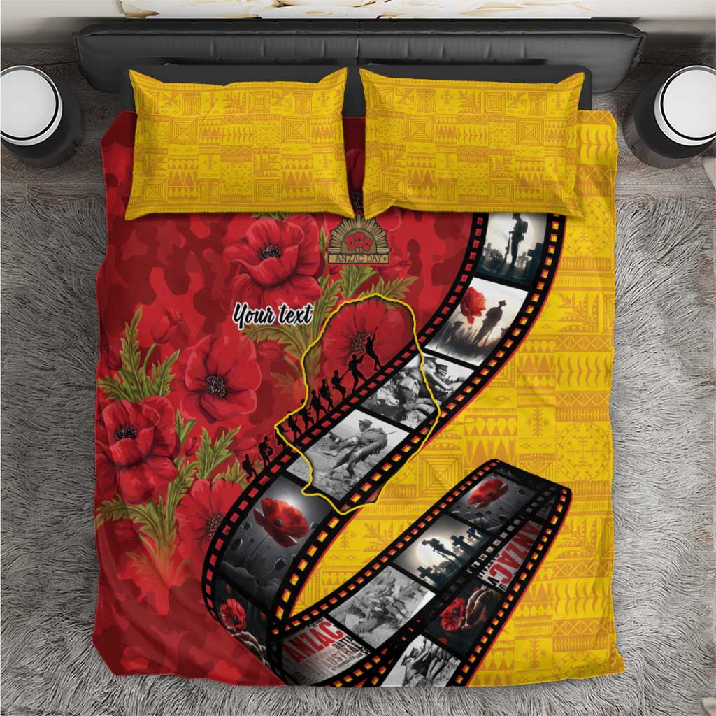 Personalised Niue ANZAC 1915-2026 Filmstrip Bedding Set Lest We Forget 25 April