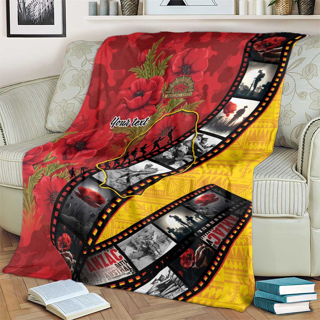 Personalised Niue ANZAC 1915-2026 Filmstrip Blanket Lest We Forget 25 April