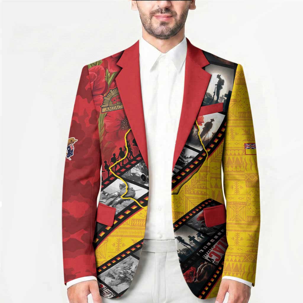 Personalised Niue ANZAC 1915-2026 Filmstrip Blazer Lest We Forget 25 April LT9 - Polynesian Pride