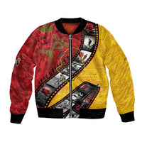 Personalised Niue ANZAC 1915-2026 Filmstrip Bomber Jacket Lest We Forget 25 April LT9 Unisex Gold - Polynesian Pride