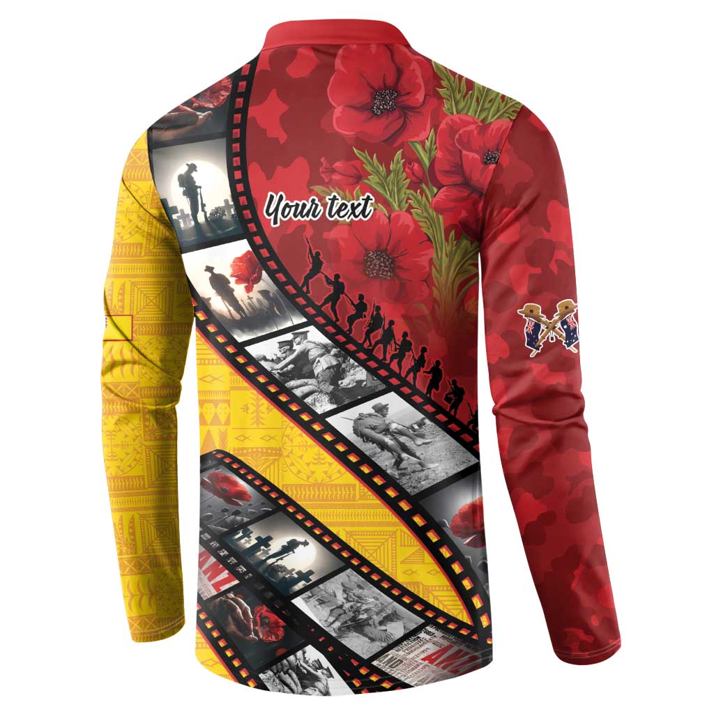 Personalised Niue ANZAC 1915-2026 Filmstrip Button Sweatshirt Lest We Forget 25 April