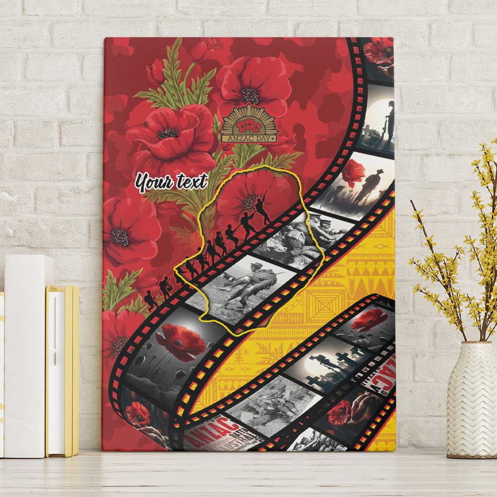 Personalised Niue ANZAC 1915-2026 Filmstrip Canvas Wall Art Lest We Forget 25 April LT9 Without Frame Gold - Polynesian Pride