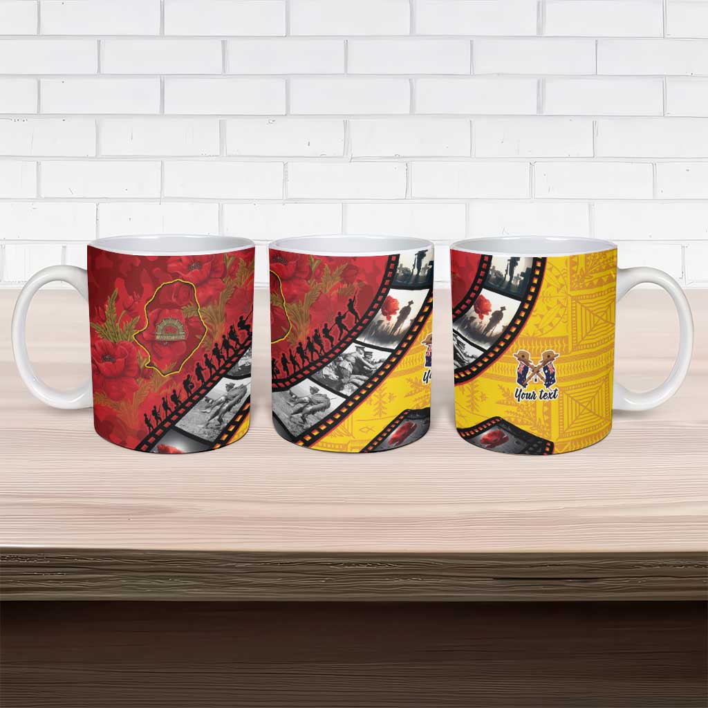 Personalised Niue ANZAC 1915-2026 Filmstrip Ceramic Mug Lest We Forget 25 April LT9 - Polynesian Pride