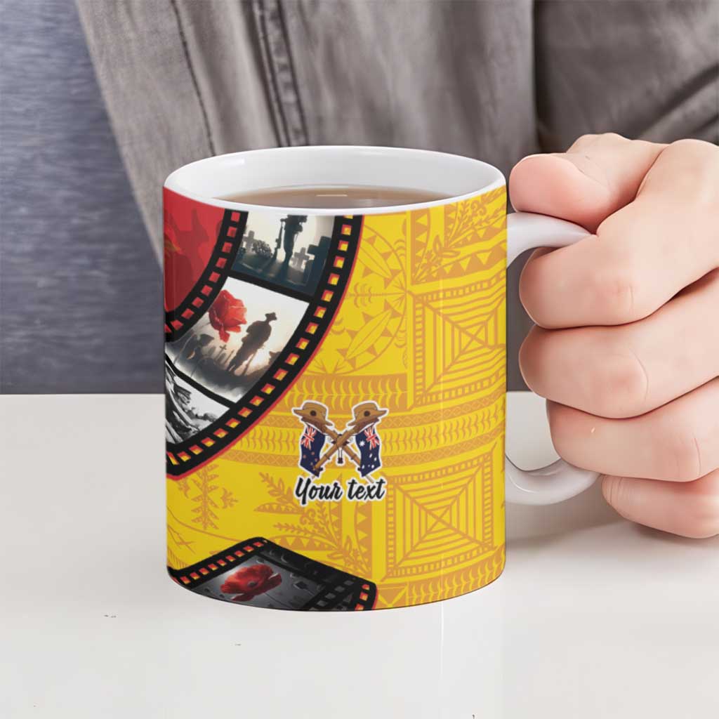 Personalised Niue ANZAC 1915-2026 Filmstrip Ceramic Mug Lest We Forget 25 April LT9 - Polynesian Pride