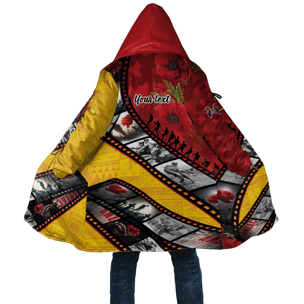 Personalised Niue ANZAC 1915-2026 Filmstrip Cloak Lest We Forget 25 April LT9 Unisex Gold - Polynesian Pride