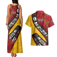 Personalised Niue ANZAC 1915-2026 Filmstrip Couples Matching Tank Maxi Dress and Hawaiian Shirt Lest We Forget 25 April