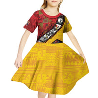 Personalised Niue ANZAC 1915-2026 Filmstrip Kid Short Sleeve Dress Lest We Forget 25 April LT9 - Polynesian Pride