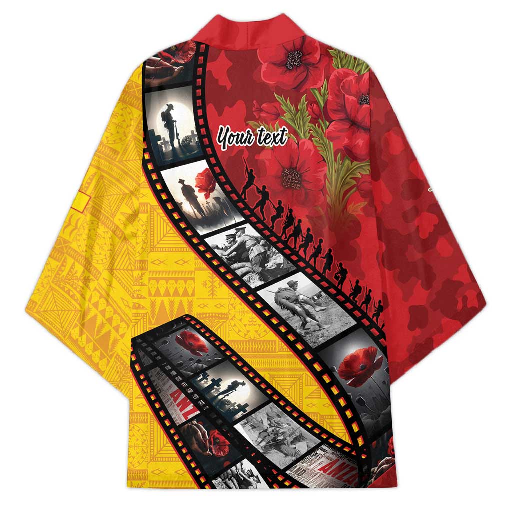 Personalised Niue ANZAC 1915-2026 Filmstrip Kimono Lest We Forget 25 April LT9 - Polynesian Pride