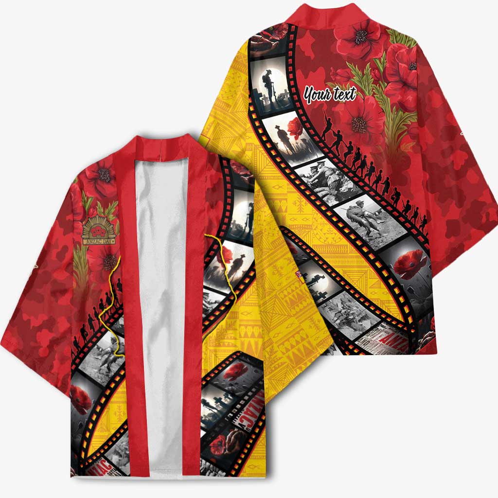 Personalised Niue ANZAC 1915-2026 Filmstrip Kimono Lest We Forget 25 April LT9 - Polynesian Pride