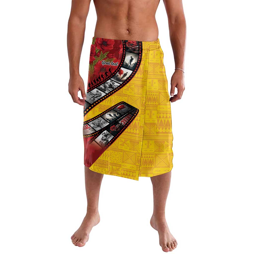 Personalised Niue ANZAC 1915-2026 Filmstrip Lavalava Lest We Forget 25 April LT9 Gold - Polynesian Pride