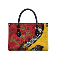 Personalised Niue ANZAC 1915-2026 Filmstrip Leather Bag Lest We Forget 25 April LT9 - Polynesian Pride