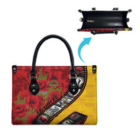 Personalised Niue ANZAC 1915-2026 Filmstrip Leather Bag Lest We Forget 25 April LT9 - Polynesian Pride