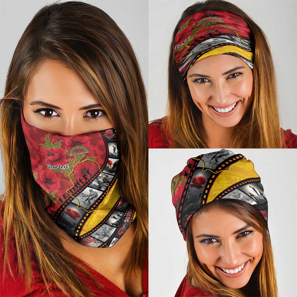 Personalised Niue ANZAC 1915-2026 Filmstrip Neck Gaiter Lest We Forget 25 April LT9 - Polynesian Pride