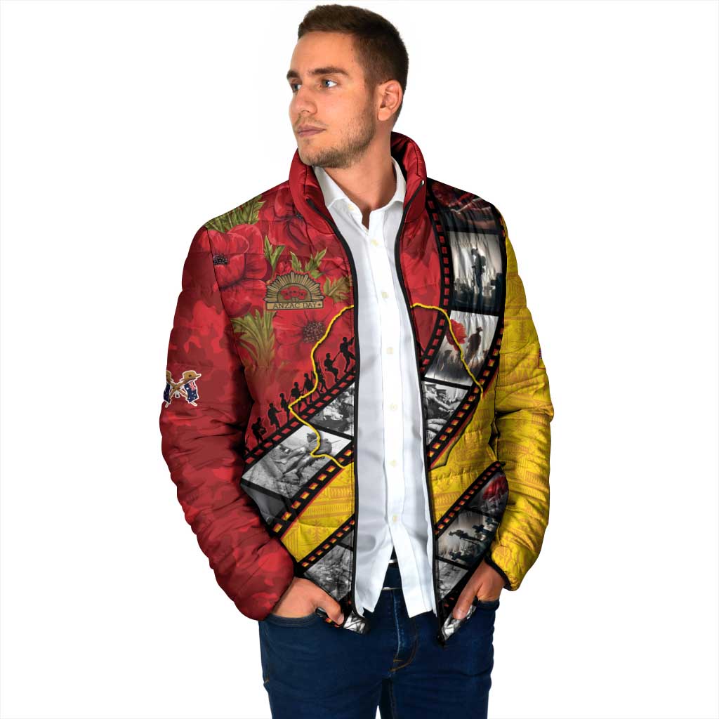 Personalised Niue ANZAC 1915-2026 Filmstrip Padded Jacket Lest We Forget 25 April LT9 - Polynesian Pride