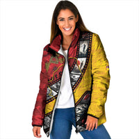 Personalised Niue ANZAC 1915-2026 Filmstrip Padded Jacket Lest We Forget 25 April LT9 Women Gold - Polynesian Pride