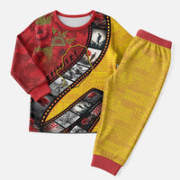 Personalised Niue ANZAC 1915-2026 Filmstrip Pajama Set Lest We Forget 25 April LT9 Men Gold - Polynesian Pride