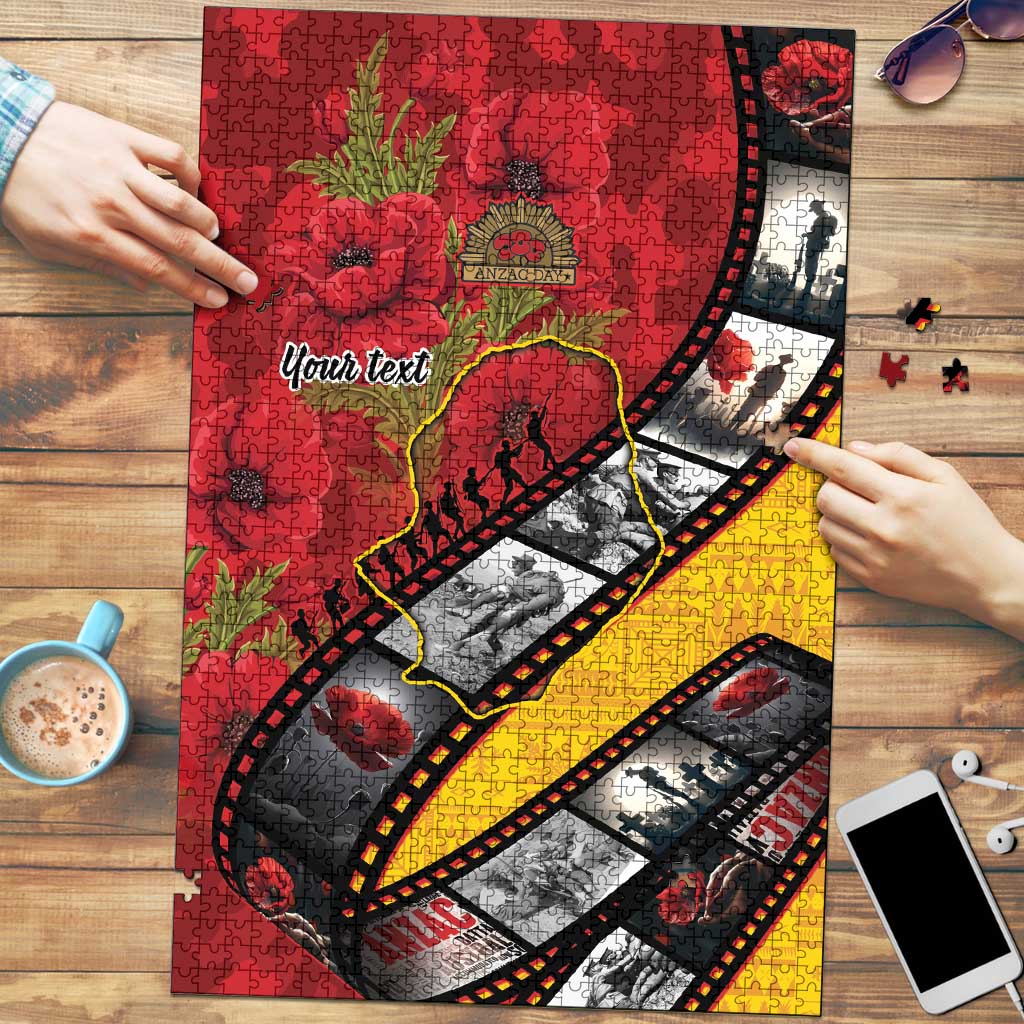 Personalised Niue ANZAC 1915-2026 Filmstrip Puzzle Lest We Forget 25 April LT9 Gold - Polynesian Pride
