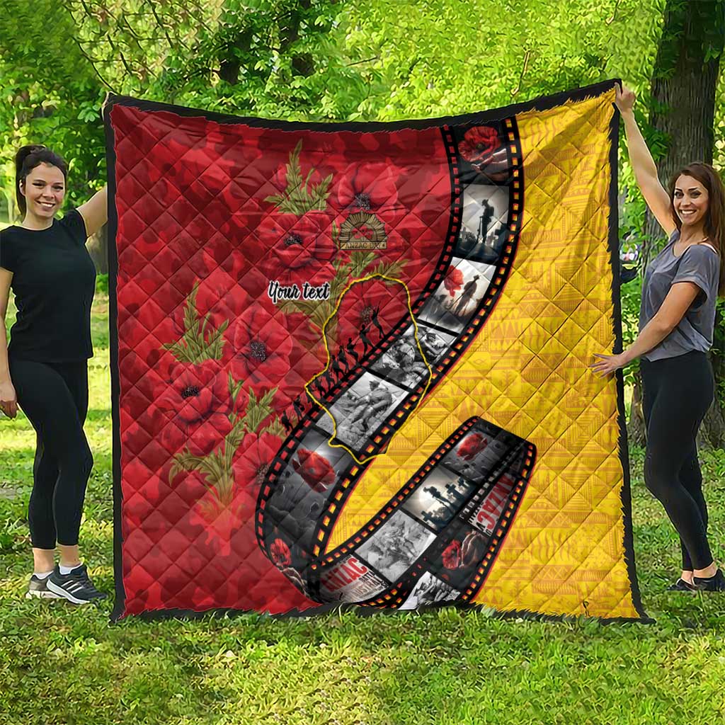 Personalised Niue ANZAC 1915-2026 Filmstrip Quilt Lest We Forget 25 April LT9 - Polynesian Pride