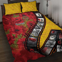 Personalised Niue ANZAC 1915-2026 Filmstrip Quilt Bed Set Lest We Forget 25 April LT9 Gold - Polynesian Pride
