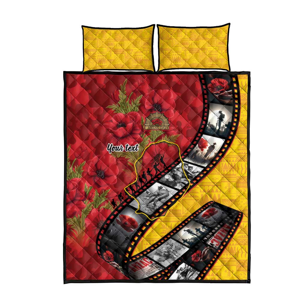 Personalised Niue ANZAC 1915-2026 Filmstrip Quilt Bed Set Lest We Forget 25 April LT9 - Polynesian Pride