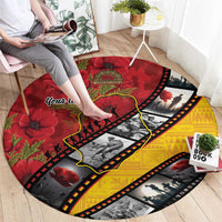 Personalised Niue ANZAC 1915-2026 Filmstrip Round Carpet Lest We Forget 25 April LT9 - Polynesian Pride