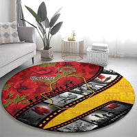 Personalised Niue ANZAC 1915-2026 Filmstrip Round Carpet Lest We Forget 25 April LT9 - Polynesian Pride
