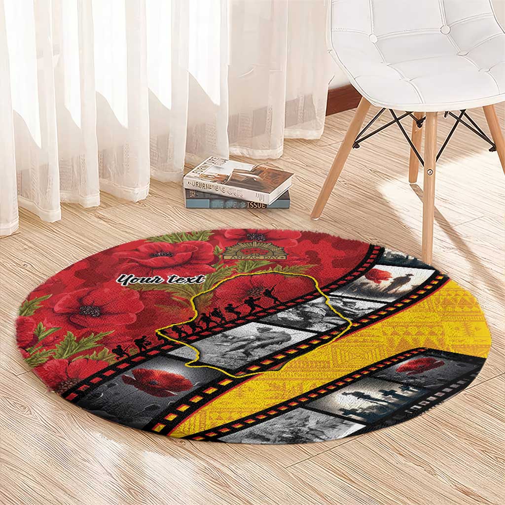 Personalised Niue ANZAC 1915-2026 Filmstrip Round Carpet Lest We Forget 25 April LT9 - Polynesian Pride