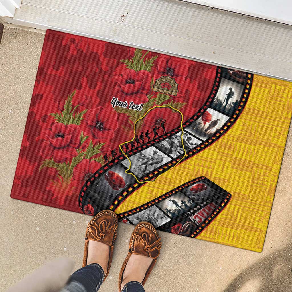 Personalised Niue ANZAC 1915-2026 Filmstrip Rubber Doormat Lest We Forget 25 April LT9 - Polynesian Pride