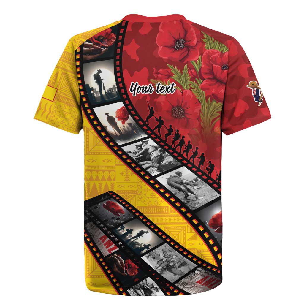 Personalised Niue ANZAC 1915-2026 Filmstrip Rugby Jersey Lest We Forget 25 April LT9 - Polynesian Pride