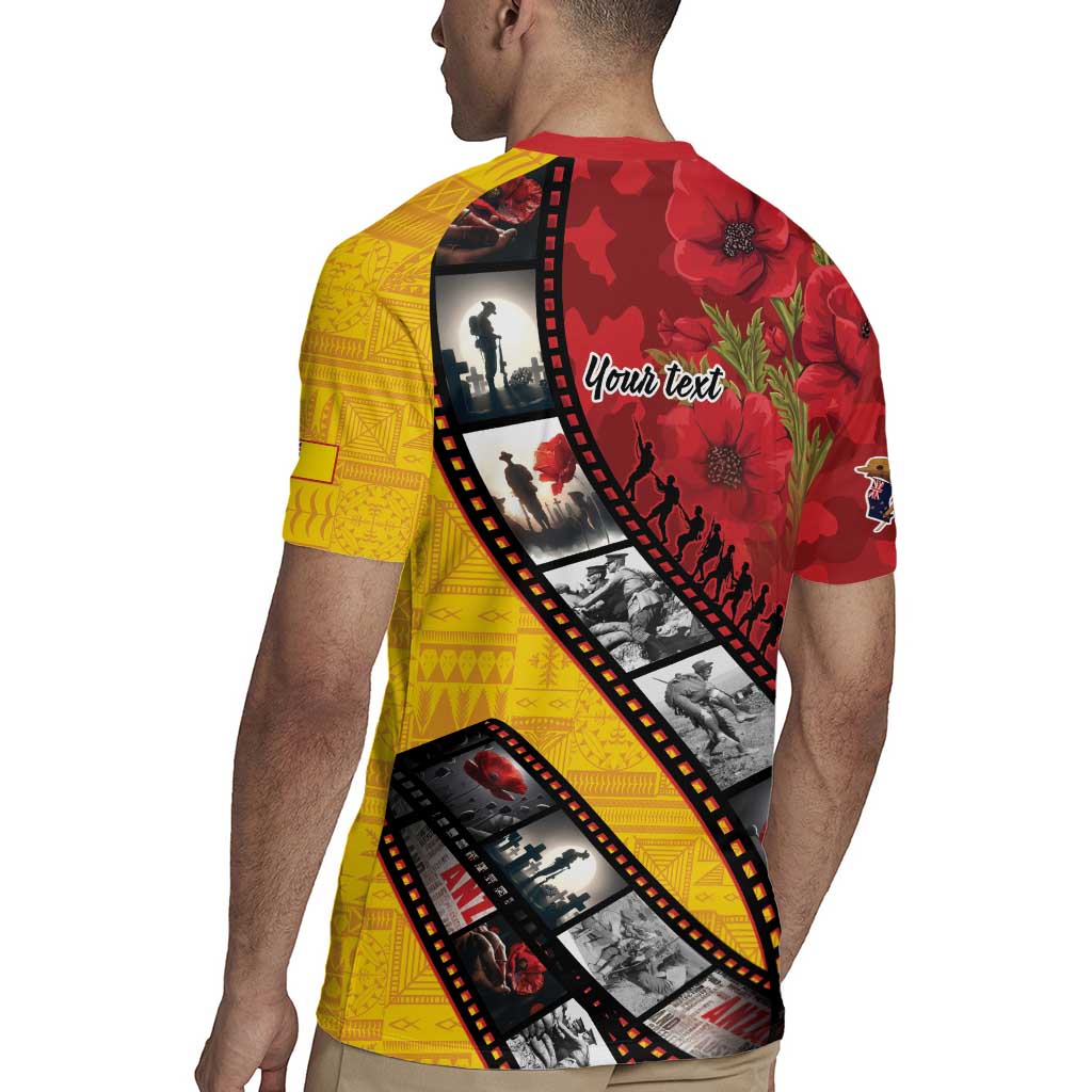Personalised Niue ANZAC 1915-2026 Filmstrip Rugby Jersey Lest We Forget 25 April LT9 - Polynesian Pride