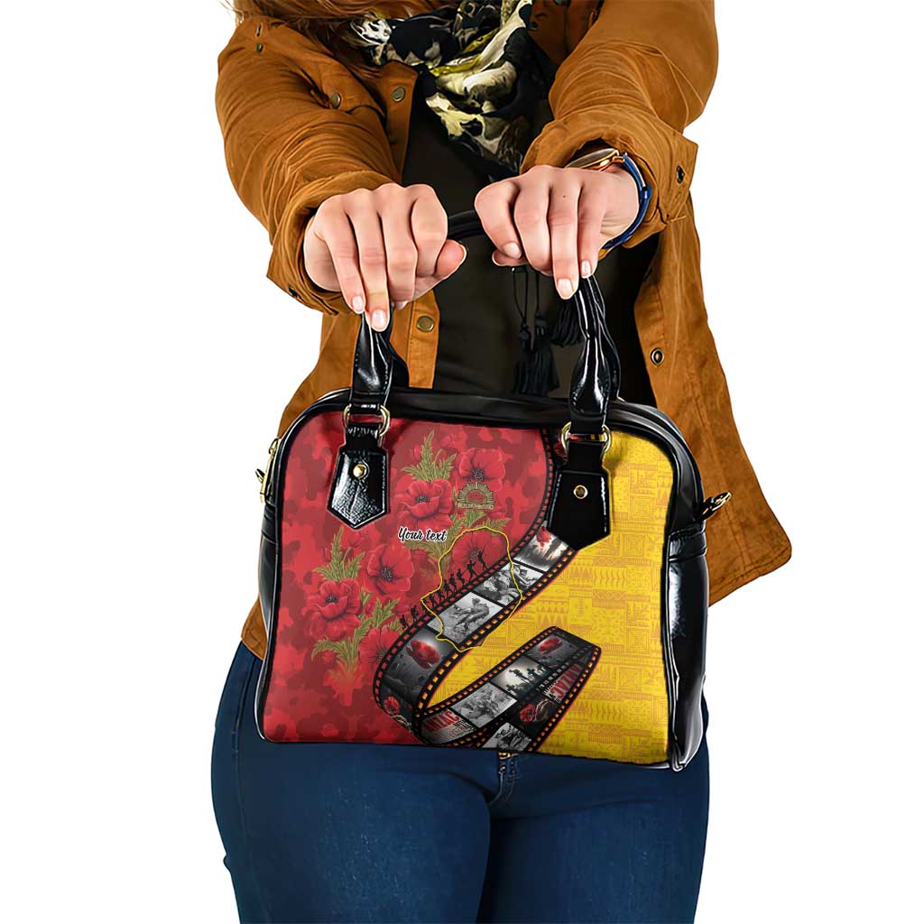 Personalised Niue ANZAC 1915-2026 Filmstrip Shoulder Handbag Lest We Forget 25 April LT9 One Size Gold - Polynesian Pride