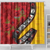 Personalised Niue ANZAC 1915-2026 Filmstrip Shower Curtain Lest We Forget 25 April LT9 - Polynesian Pride