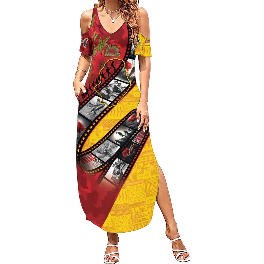 Personalised Niue ANZAC 1915-2026 Filmstrip Summer Maxi Dress Lest We Forget 25 April