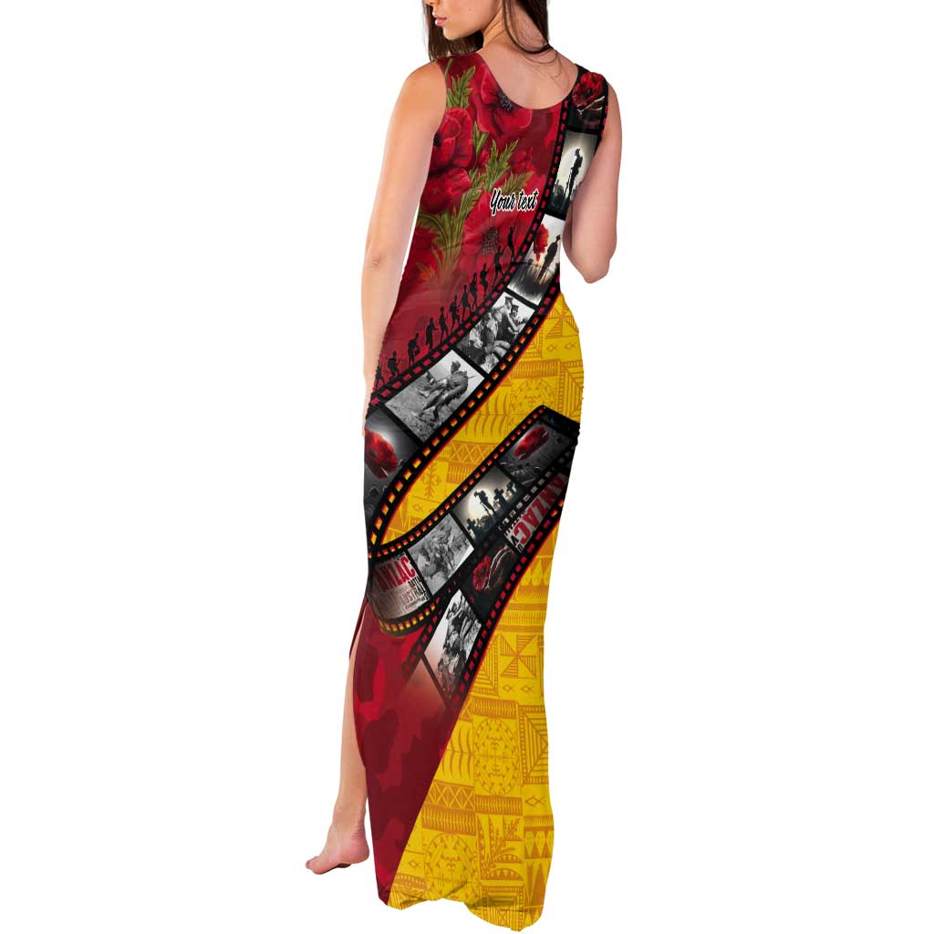 Personalised Niue ANZAC 1915-2026 Filmstrip Tank Maxi Dress Lest We Forget 25 April LT9 - Polynesian Pride