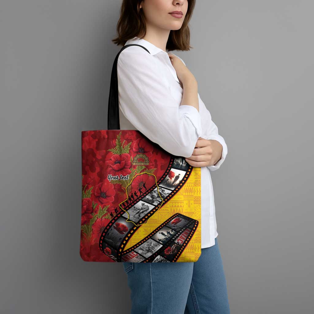 Personalised Niue ANZAC 1915-2026 Filmstrip Tote Bag Lest We Forget 25 April LT9 - Polynesian Pride
