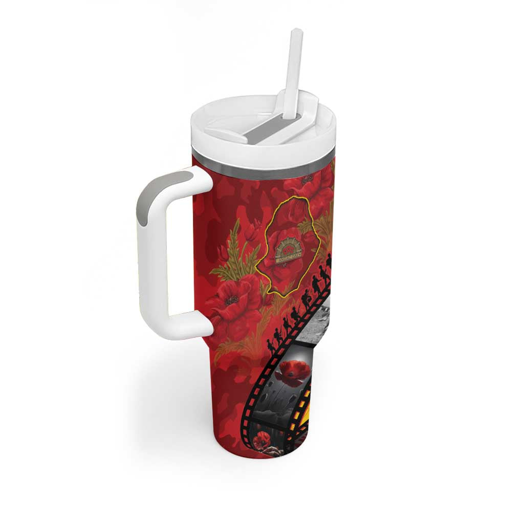 Personalised Niue ANZAC 1915-2026 Filmstrip Tumbler With Handle Lest We Forget 25 April LT9 - Polynesian Pride