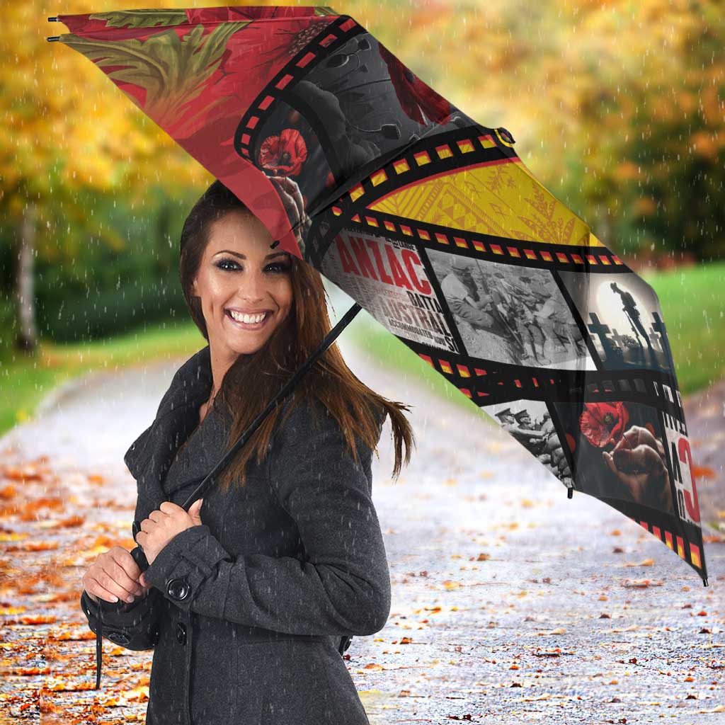 Personalised Niue ANZAC 1915-2026 Filmstrip Umbrella Lest We Forget 25 April LT9 - Polynesian Pride