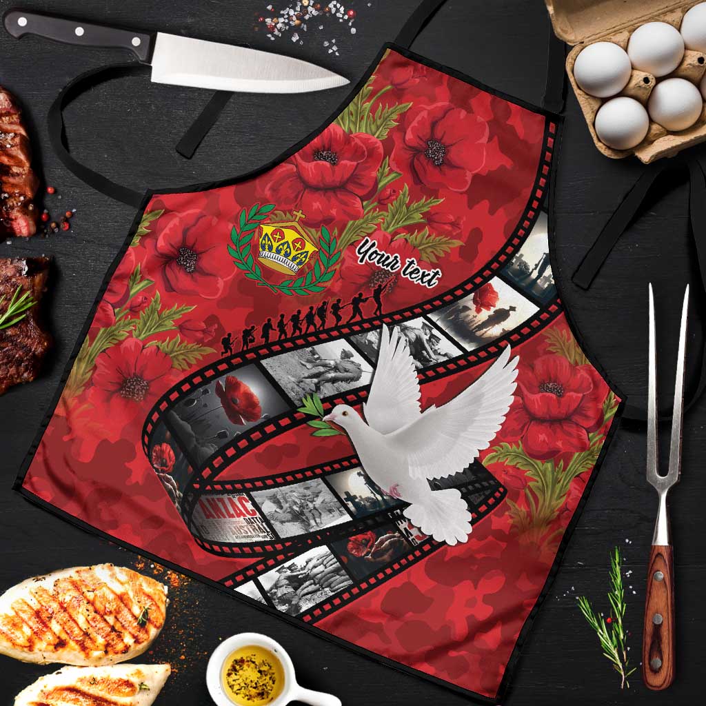Personalised Tonga ANZAC 1915-2026 Filmstrip Apron Lest We Forget 25 April LT9 Red - Polynesian Pride