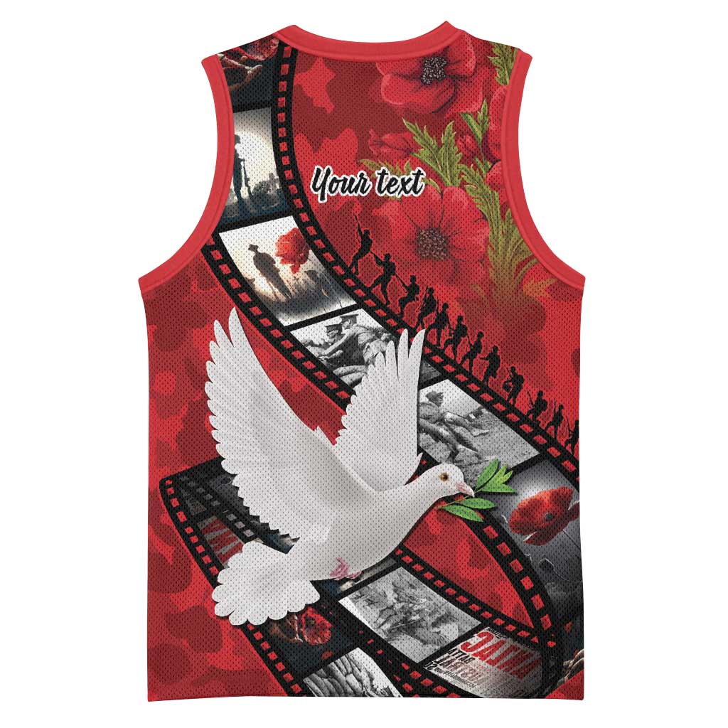 Personalised Tonga ANZAC 1915-2026 Filmstrip Basketball Jersey Lest We Forget 25 April LT9 - Polynesian Pride