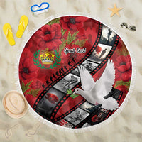 Personalised Tonga ANZAC 1915-2026 Filmstrip Beach Blanket Lest We Forget 25 April LT9 One Size 150cm Red - Polynesian Pride