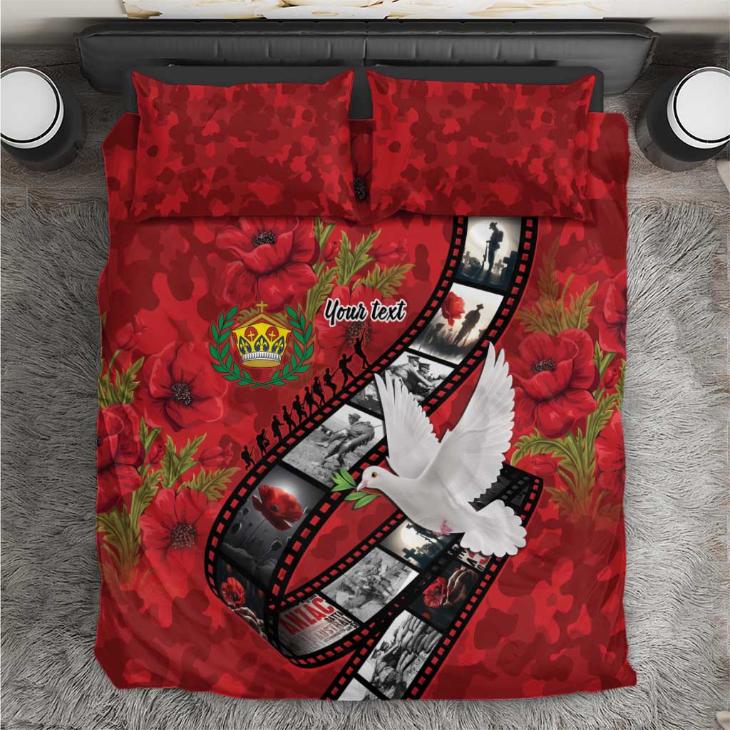 Personalised Tonga ANZAC 1915-2026 Filmstrip Bedding Set Lest We Forget 25 April LT9 Red - Polynesian Pride