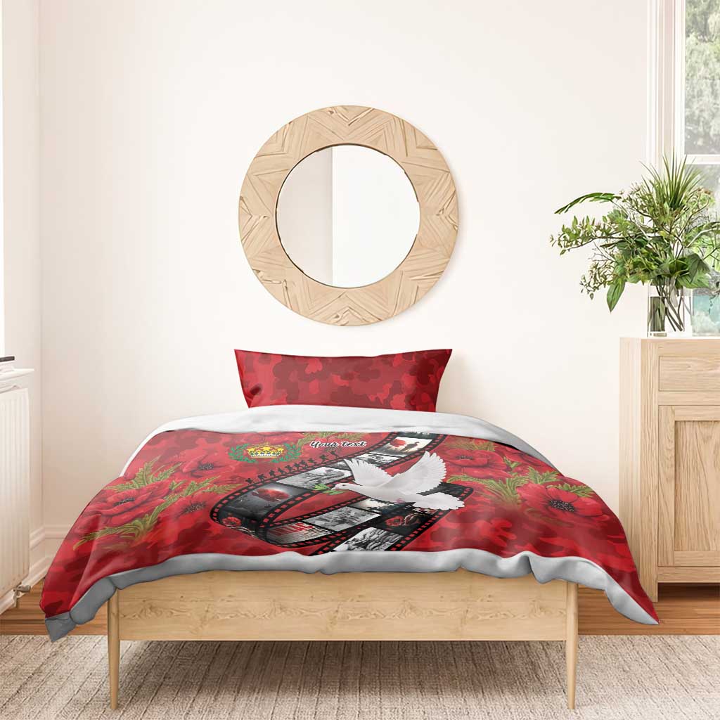 Personalised Tonga ANZAC 1915-2026 Filmstrip Bedding Set Lest We Forget 25 April LT9 - Polynesian Pride