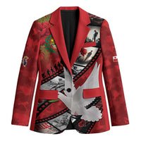 Personalised Tonga ANZAC 1915-2026 Filmstrip Blazer Lest We Forget 25 April LT9 Unisex Red - Polynesian Pride