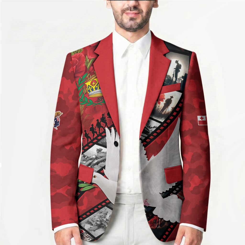 Personalised Tonga ANZAC 1915-2026 Filmstrip Blazer Lest We Forget 25 April LT9 - Polynesian Pride