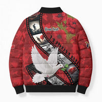 Personalised Tonga ANZAC 1915-2026 Filmstrip Bomber Puffer Jacket Lest We Forget 25 April LT9 - Polynesian Pride