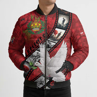 Personalised Tonga ANZAC 1915-2026 Filmstrip Bomber Puffer Jacket Lest We Forget 25 April LT9 - Polynesian Pride